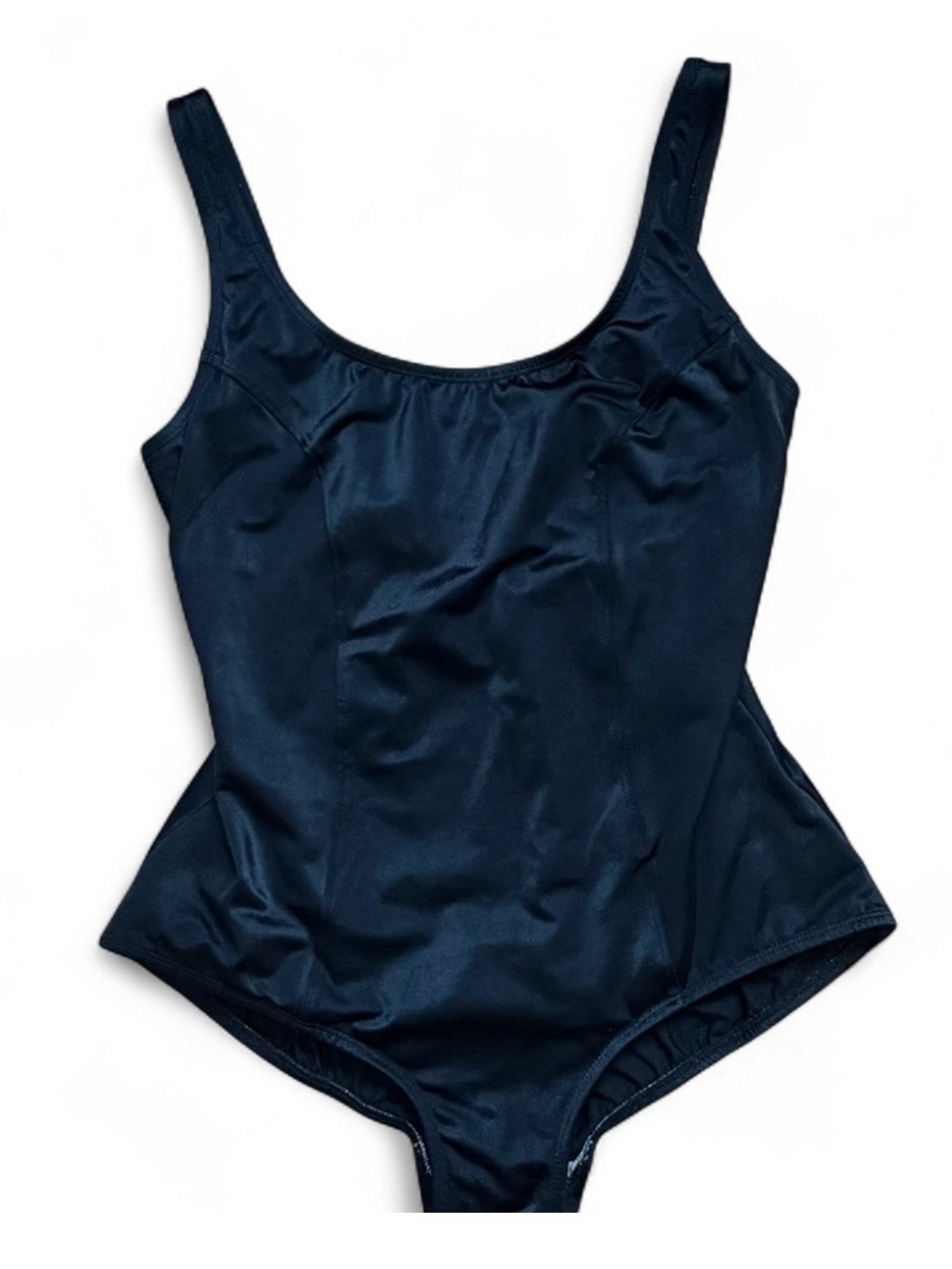 VTG 70s Harboor Casuals Black One Piece Swimsuit ILGWU Size 18 Retro S/M